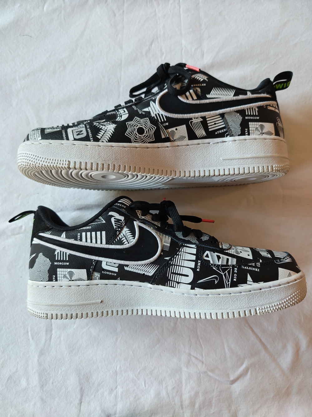 Nike Black & White Graphic Air Force Low Sneakers